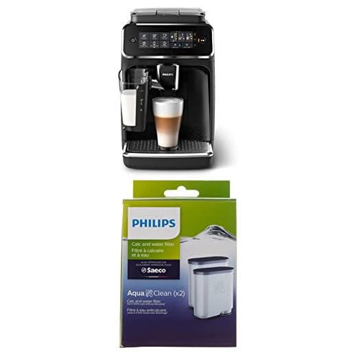 Philips 3200 Series Fully Automatic Espresso Machine w/LatteGo, Black, EP3241/54 + Philips Saeco AquaClean Filter 2 Pack, CA6903/22
