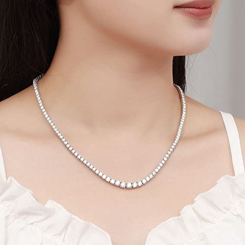 Choker Necklaces for Women Tennis Necklace For Women/Plated Rhinestone Choker Rectangle Initial - Image 5