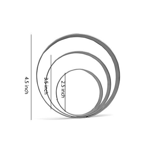 Large Round Cookie Cutter Set – 4.5”,3.5”,2.5” - 3 Piece - Stainless Steel #TOP1