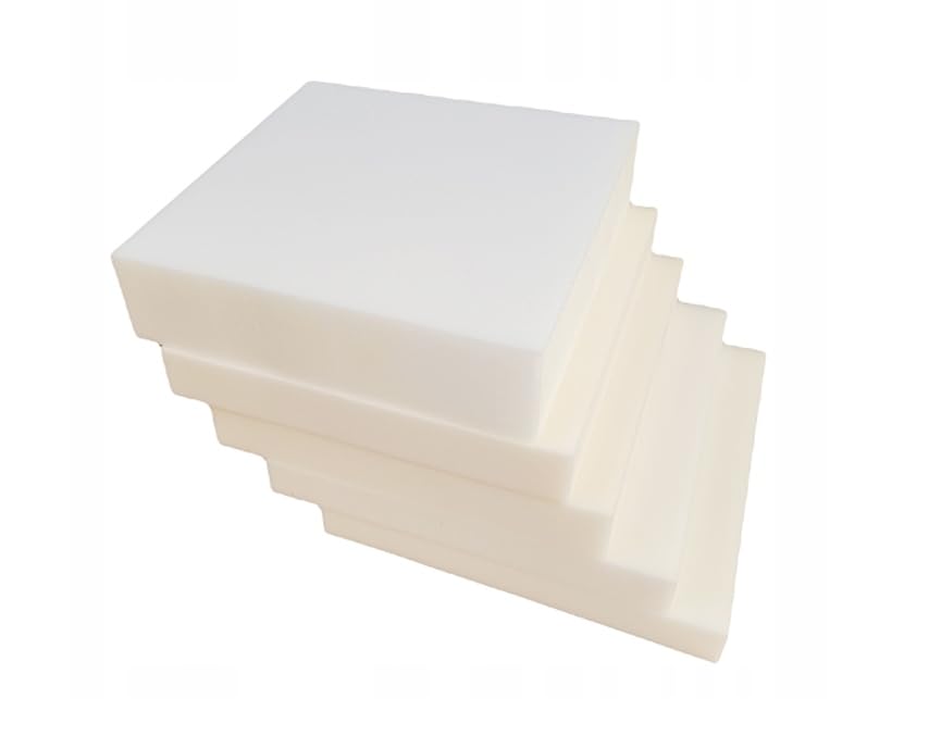 All4All Schaumstoffplatte - Schaumstoff - Matratze mittelhart T25 - Schuamstoffmatratze -Schaumstoffzuschnitt - Stuhlkissen - Hundkissen - Palletenkissen - Weiß - 40x40x4cm