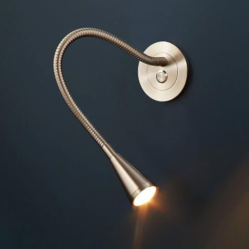 Nikiel Doprowadziły Ściany Montaż Readilight Sconce Nowoczesny z Push Switch, 3000K Łóżko Do Sypialni, Elastyczne Ściany/Nikiel