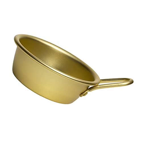 CLISPEED Tazón Pequeño de Aluminio con Mango Ergonómico Antideslizante para Barbacoa y Restaurante Coreano Resistente Absorción de Olores para Vino de Arroz y Cocina Asiática