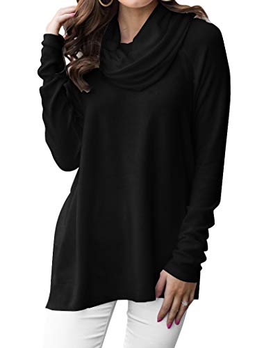 Minclouse Women's Long Sleeve Cowl Neck Sweater Pullover Turtleneck Casual Loose Sweatshirts Tunic...