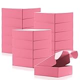 15 Pcs Pink Cardboard Boxes Shipping Boxes, Recyclable Colored Corrugated Cardboard Box Small Mailing Storage Gift Boxes for Shipping, Mailing, Gifts Packaging, 6x6x2