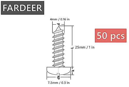 FarDeer Stainless Steel Button Head screws M4/M5/M6 security Sheet Metal Screws Torx Sheet Metal Screws Security Silver Screws Anti-Theft Tamper Proof. (M4*25mm * 50pcs) - Image 2