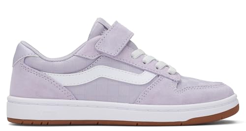 Vans Youth Ryland LS V Shoe | Retro Court Sneakers for Boys & Girls, School, Walking & Fashion, Tonal Check Lilac Mist, 12.5