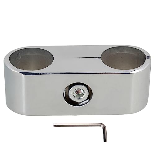 BQLZR plata doble agujero 25 mm abrazadera de tubo tubo pantalla de aluminio accesorios tendedero 2 Puerto conector