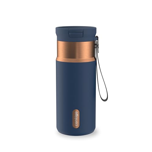 Contigo SnapSeal 16 oz Stainless Steel Vacuum-Insulated Water Bottle with Leakproof AutoClose Lid (Straw-Compatible) & Carry Strap, BPA-Free & Lead-Free, Dishwasher Safe