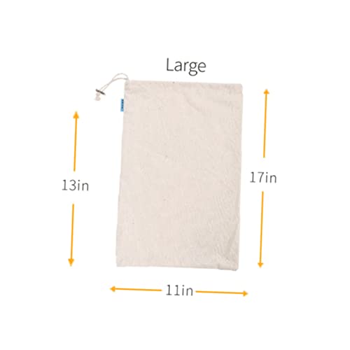 Bolsa de compras de algodón reutilizable PRETYZOOM, pack de 2 piezas ecológicas con cordón 2