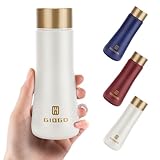 Small Thermo Bottle Slim Mini Vacuum Insulated Water Bottle 180ml/6.1oz Water Flask Stainless Steel Thermal Water Bottles Thermo for Hot and Cold Drinks Perfect for Purse or Kids Lunch Bag(White)
