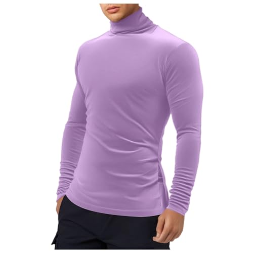 uhnmki Men's Casual Slim Fit Basic Tops Knitted Lightweight Turtleneck Pullover Sweater