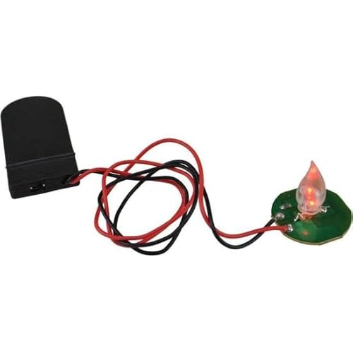 Moranduzzo Efecto fuego 1 LED parpadeante a pilas – Accesorio para belén – Luz realista de llama