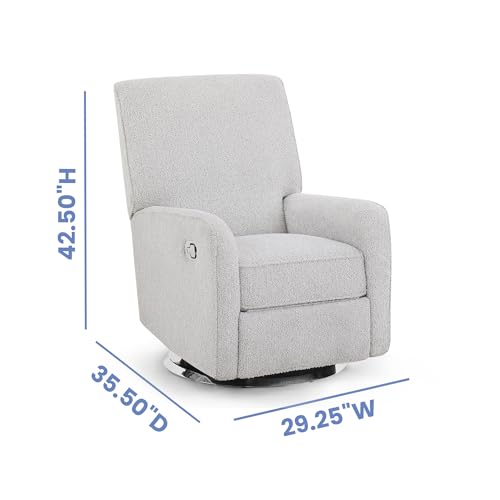 Image of Delta Children Nest Nursery Swivel Recliner - Fabric is GREENGUARD Gold Certified and Oeko-TEX Standard 100 - Upholstered in a Unique Chenille Yarn for Blanket Like Softness, Fog