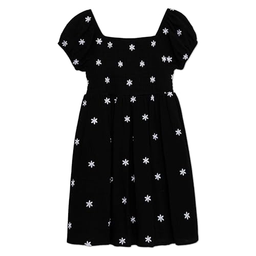 Speechless Girls' Double Gauze Short Sleeve Smocked Bodice Babydoll Dress2