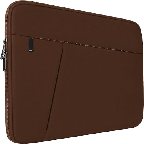 Image of Laptop Sleeve Bag 15.6 inch, Shockproof Protective Computer Carrying Cover with Front Pocket, Laptop Case for 15.6 inch HP, Dell, Acer, Asus, Notebook, Coffee Color