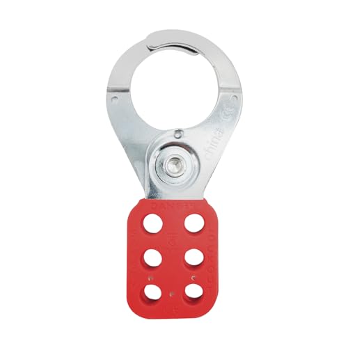 Image of Lock Out Tag Out Hasp,Red 1.5 inch Jaw Diameter Stainless Steel Lockout Hasp Tamper-Proof Padlock Hasp with Extended Jaw,Nylon Handle,Impact-Resistant(10 Pack)