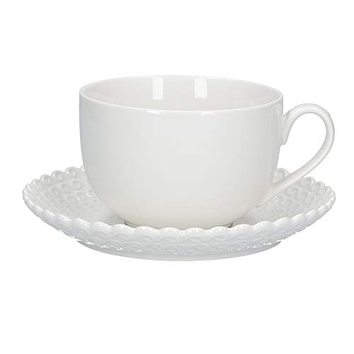 LA PORCELAINE BLANCHE - Tasse petit déjeuner avec soucoupe Momenti