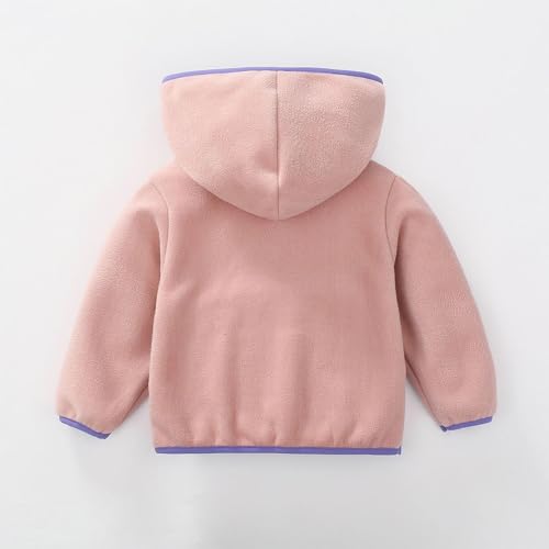 Toddler Boys Girls Fleece Jackets Fall Winter Zip Up Hooded Jackets Baby Cute Warm Soft Long Sleeve Coat Pockets2