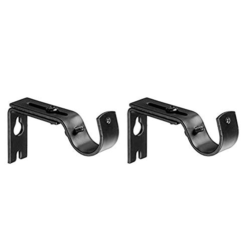 BHAIR5 - Juego de 2 soportes para barra de cortina, ajustable y resistente, soporte de barra de cortina de metal Cover