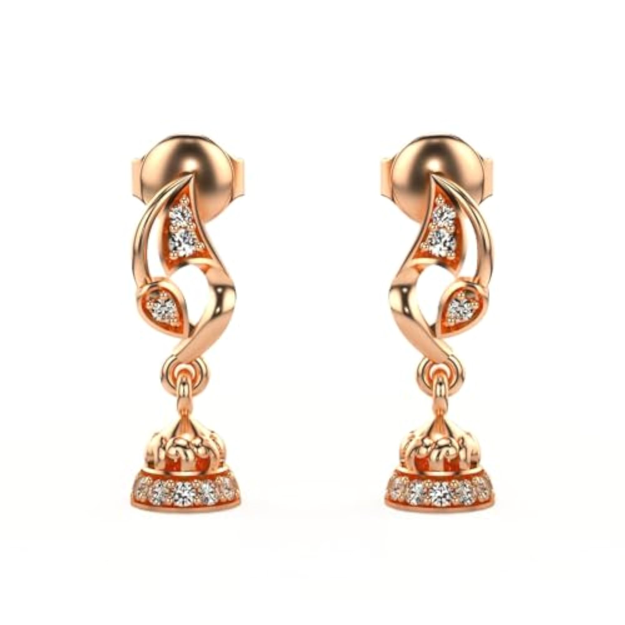 Women's Sterling Silver & Lab Grown Diamond 0.12cts Earrings, Elegant