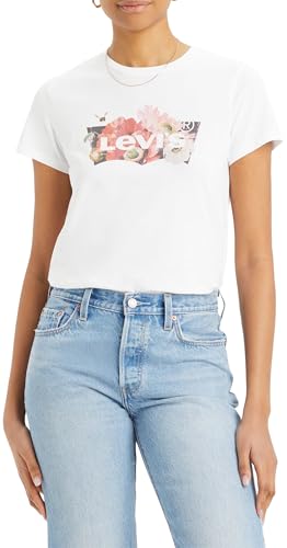 Levi's The Perfect Tee Floral Bw Fill Bright Wh