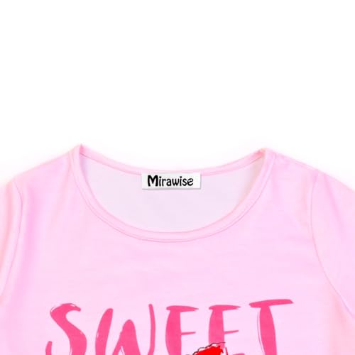 Image of Mirawise Girls 3 Pc Pajamas Sleepwear Cotton Pjs Clothes Set 4-13 Years