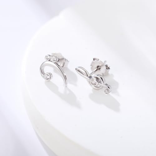 925 Sterling Silver Music Note Earrings Stud Musical Treble Bass Clef Jewelry Gifts Ideas for Music Lovers Women Musician Students4