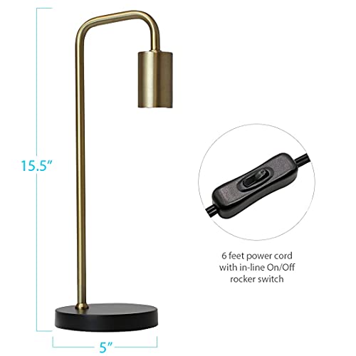 O'bright Industrial Floor Lamp And Desk Lamp Bundle, 100% Metal Lamp, Ul Certified E26 Socket, Minimalist Design For Decorative Lighting, Lamp Set For Bedroom,Office,Dorm, Etl Listed, Gold #TOP7