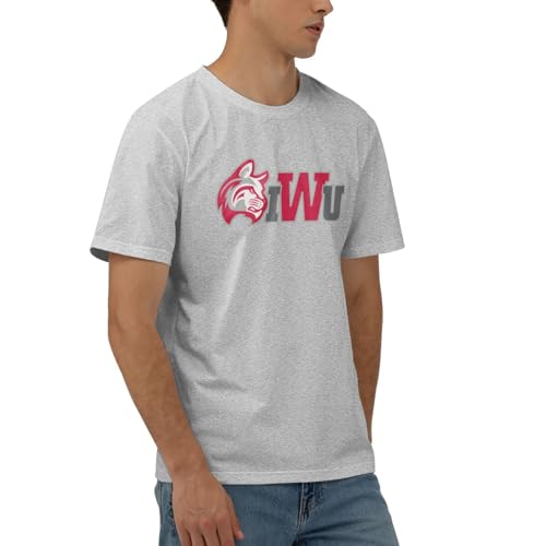 Lujzwop Indiana Wesleyan University Logo Casual Comfortable Cotton Round Neck Men's Short Sleeve Standard T Shirt2