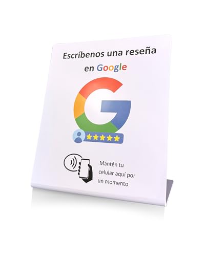 Tarjeta NFC para reseñas en Google | Preprogramada para el Inicio inmediato | Obtén más reseñas - Blanco