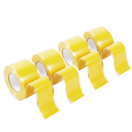 Image of 4-Pack Yellow Self Fusing Silicone Tape (40 Ft Total) - High Visibility Electrical Insulation Tape - Waterproof Rubber Grip Wrap for Tools & Sport Handles - Heat Resistant & Easy-Peel Liner