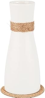 Elkanah 25cm Vase For Flowers Flower Vase White Vase Ceramic Vase Large Vase Bud Tall Vase for Pampas Grass Vase Ornaments for Living Room Decor Boho Vase Decorative Home Decor Accessories Fall Decor