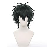 XiongXiongLe Halloween Anime Role Cosplay Wig Anime Men Costume Wigs Dark Green Short Hair Wigs for Adult Cos Party Festival Halloween Christmas