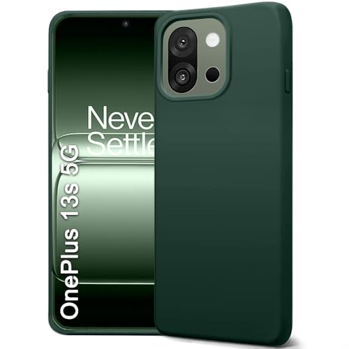 Image of TheGiftKart Liquid Silicone Back Cover Case for OnePlus 13s 5G | Soft Micro-Fibre Lining Inside | Camera & Screen Protection | Shockproof Back Cover Case for OnePlus 13s 5G (Silicone, Green)