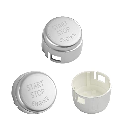 SISS Botón de arranque de arranque del motor ABS cubierta para BMW F20 F21 F22 F23 F30 F31 F32 F33 F10 F11 F12 F13 F01 F02 Plata Cover