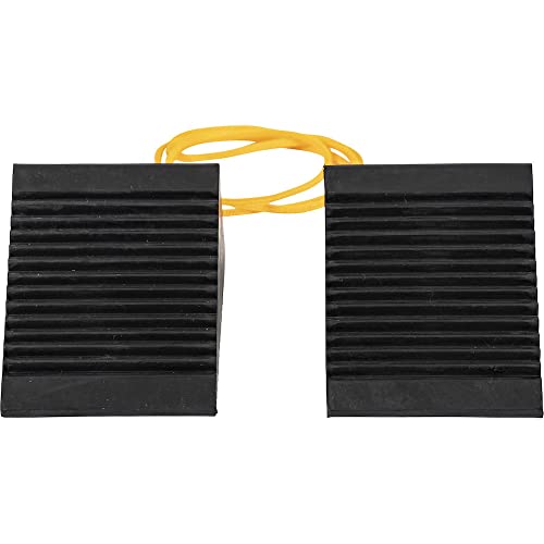 Image of Buyers Products WC35225 Mini Rubber Wheel Chock Set, 5 x 3 x 2.25 Inches, 36 Inch Nylon Rope, Ideal For ATVs , Riding Lawnmowers And Gas-Powered Scooters, Rust And Chemical Proof