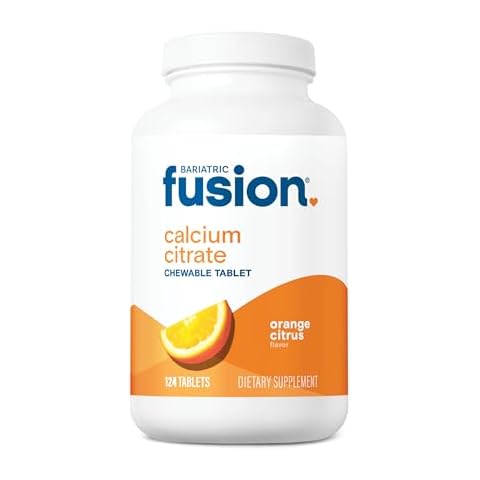 Bariatric Fusion Calcium Citrate Chewable Tablet | Orange Citrus Flavored | Chewable Calcium Citrate | Bone Health Support* | Gluten, Dairy and Soy Free | Non-GMO | 124 Count Cover