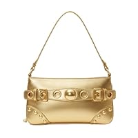 Bolsa Feminina Luxuosa Couro Sintético Moderna Reveillon, Passeio, Moda Original ALWY (Dourado)