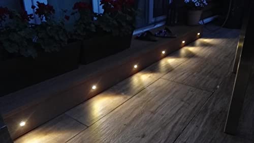 Sumaote Recessed Led Deck Step Lights Outdoor Waterproof 16 Pack Φ26Mm Aluminum Housing Low Voltage Landscape Lighting For Yard Garden Patio Decor, Warm White #TOP7