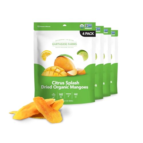 Earthside Farms Citrus Splash Dried Organic Mangoes No Sugar Added,