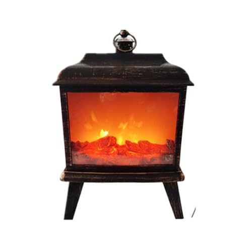 Emulation Flame Fireplace Light Portable Cozy Fireplace Lantern Winter Home Living Room Restaurant Bar Office Cafe Holiday Festival Decoration Warmer Gift USB Powered(Arch)