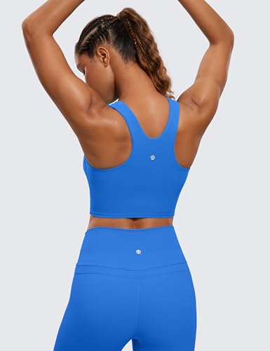 Image of CRZ YOGA Butterluxe High Neck Crop Tank Tops | Light Support, Removable Pads, Yoga, Extremely Soft, Racerback, Longline Sports Bras for Women