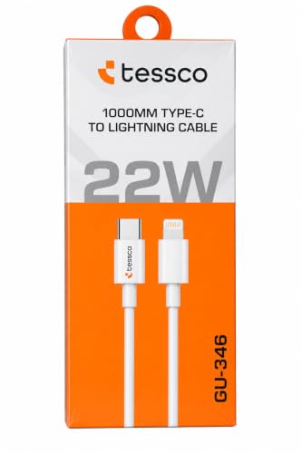 Image of Tessco USB Type-C to Lightning Cable for iPhone, 22W, 1000mm