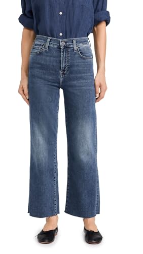 7 For All Mankind Women's Cropped Alexa W/Raw Cut Hem