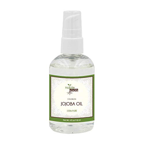 Colorless Jojoba Oil by Noble Roots, Cold Pressed Natural Moisturizer for Conditioning Face Skin Hair Scalp and Cuticles (4 fl oz)