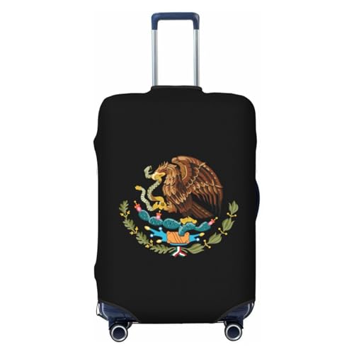 Coat Of Arms Of Mexico Travel Luggage Cover Suitcase Protector Fits 22-25 Inch Case(Black,M)