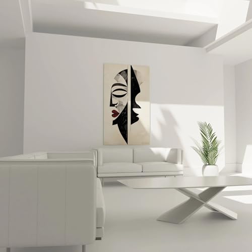 Tableau abstraction africaine noire pour habiller un grand mur vide, Alu Dibond 180x100cm