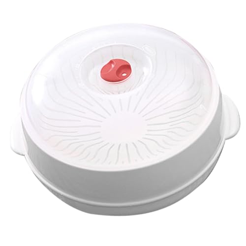 PACKOVE Olla Microondas de Plástico Mango para Cocinar al Vapor Arroz y Pescado, Evita Salpicaduras de Aceite y Reduce Pérdida de Agua, Adecuado para Hornos Microondas