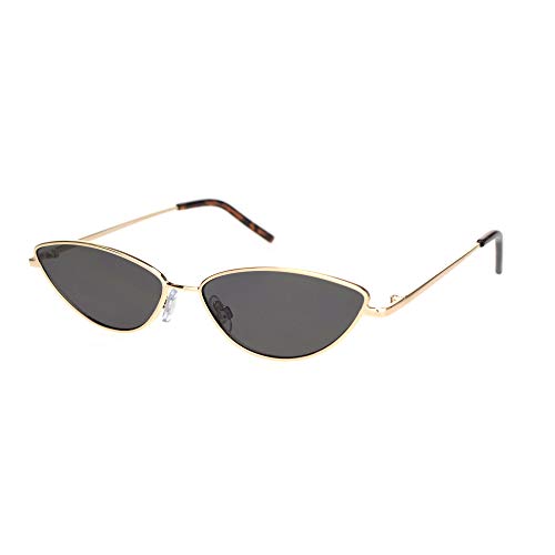 Womens Vintage Style Narrow Metal Rim Cat Eye Sunglasses2