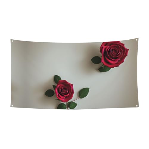 MINDBBDFJ Roses Print Banners And Signs For Outdoor/Indoor,Personalized Banner Customizable Parties Halloween Banner (180x90cm)